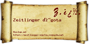 Zeitlinger Ágota névjegykártya